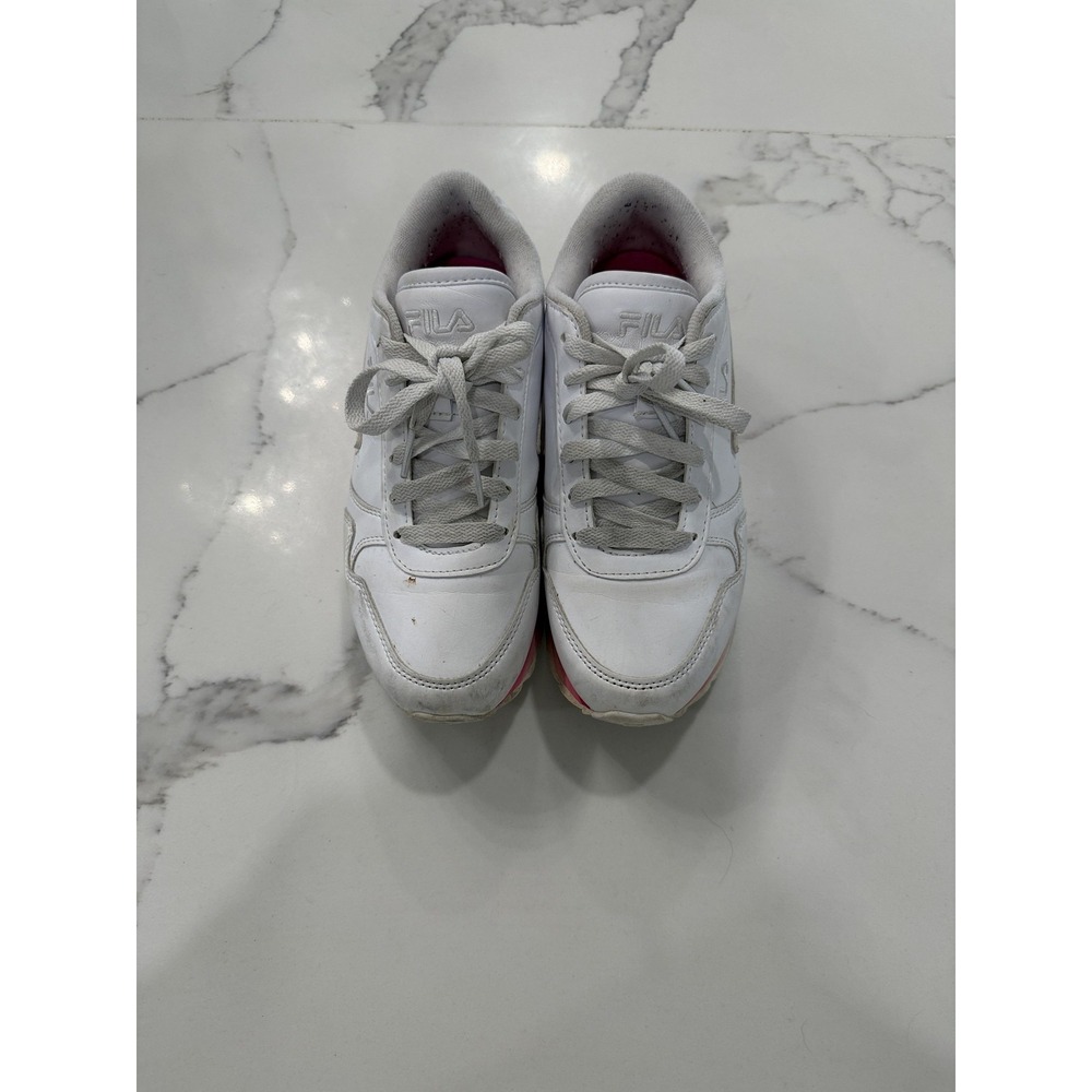 FILA Shoes Womens Size 7 White Pink Lace Up Low Top Sneakers 5RM01539-154
